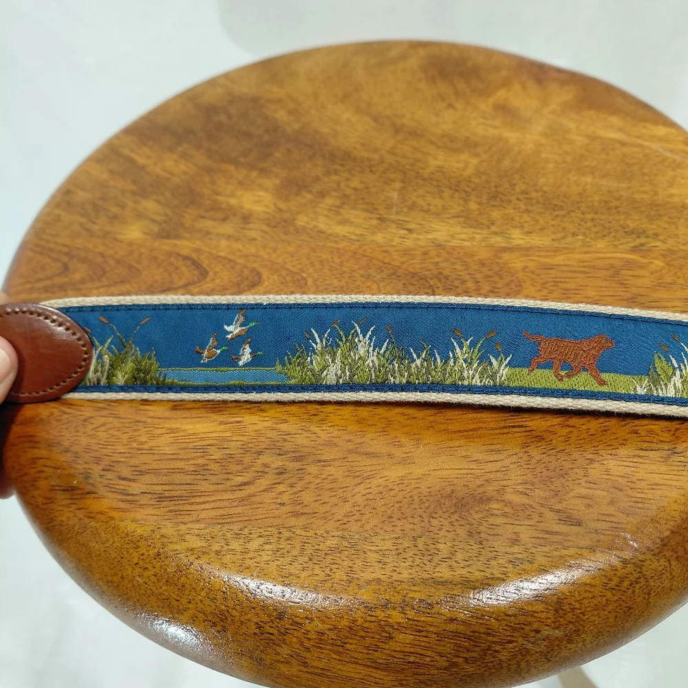 Leather Man Hunting Dog Leather Canvas Belt